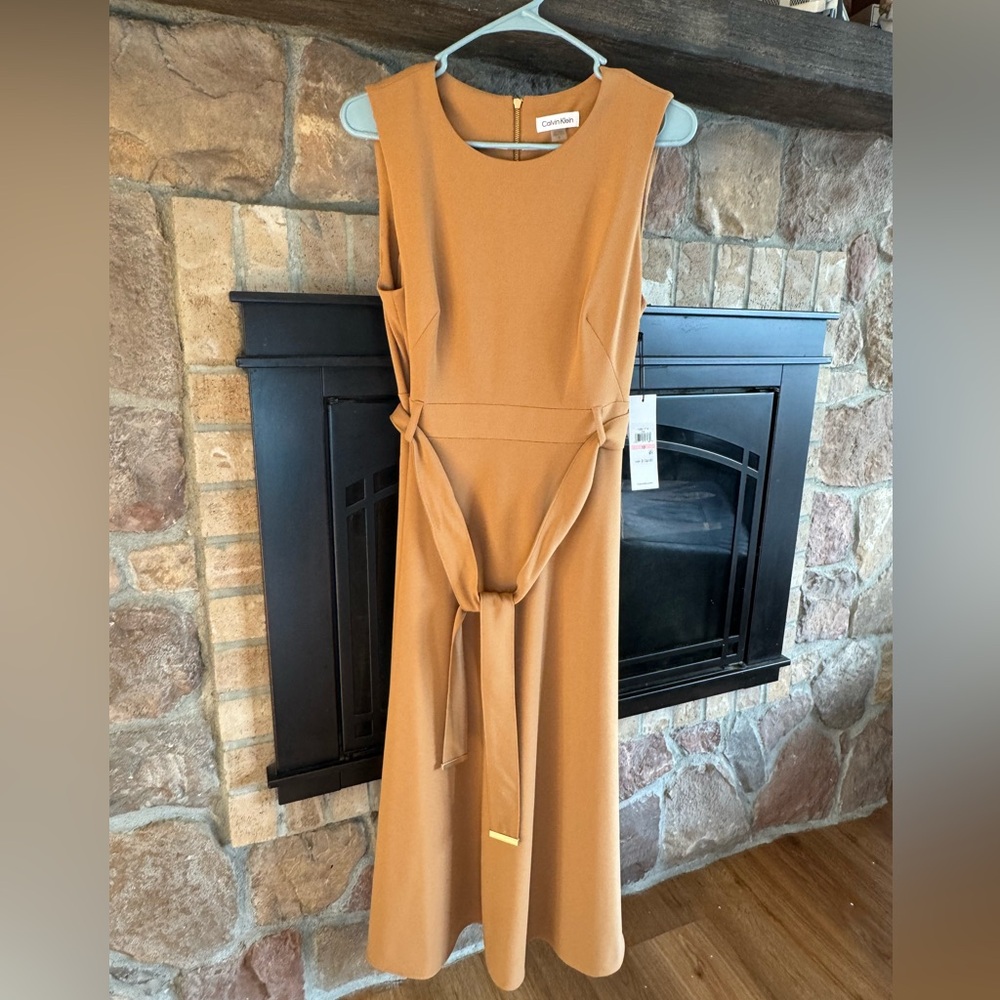 NWT Calvin klein tan dress